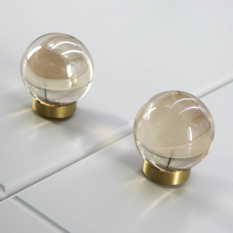 Glass Globe Cabinet and Drawer Knob, Amber