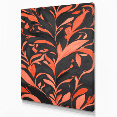 «Abstract Florals 51», art mural sur toile noire
