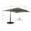 Parasol de patio en porte-à-faux rotatif 10 pi x 13 pi 360 ° avec base-1401862540