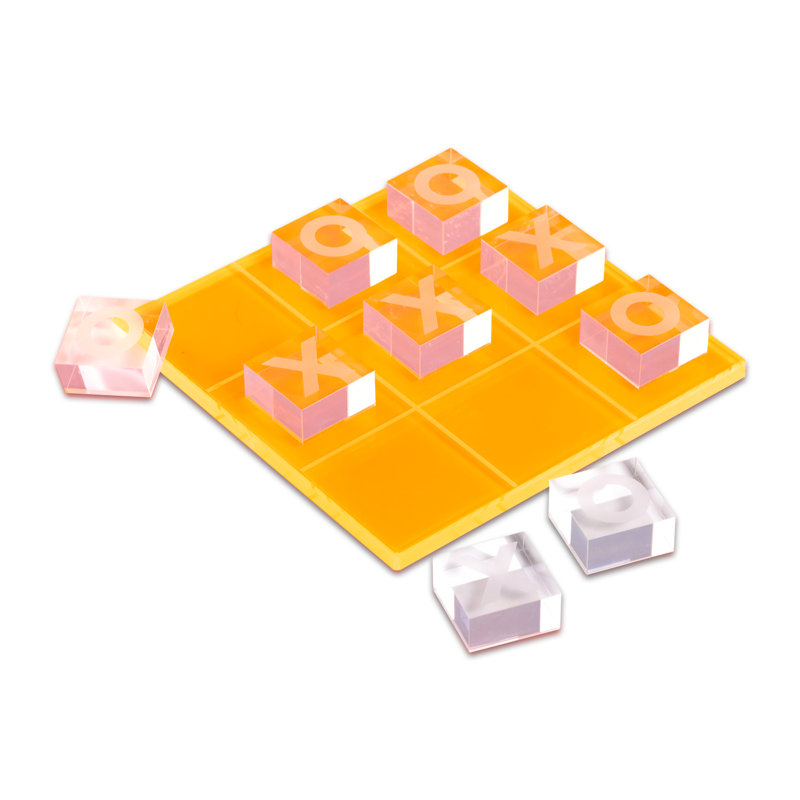 Bey-Berk Acrylic Tic Tac Toe, Neon Yellow