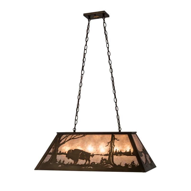 Rustic Lodge 6 - Light Pendant, Antique Copper, Silver, 11" H x 33" W x 17" D