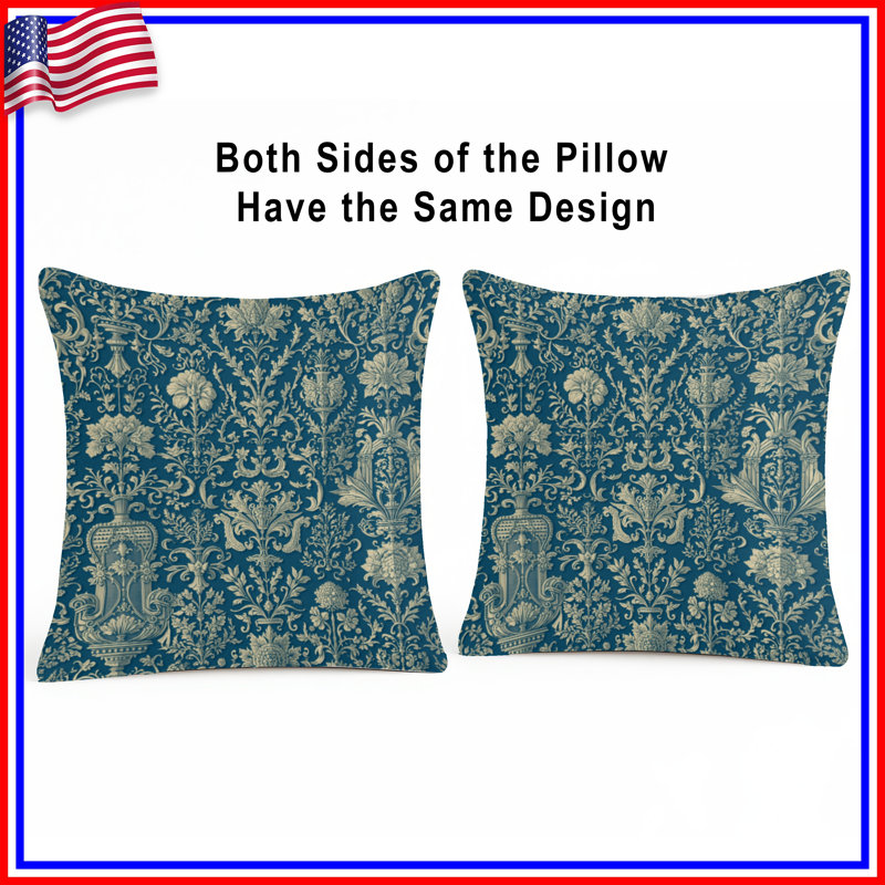 Coussins Intricate Floral Damask, 20 x 20 pouces