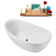 68.5" Streamline Soaking Glossy White Freestanding Tub and Tray With Internal Drain