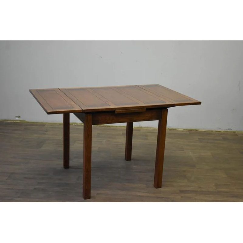 Extendable Oak Solid Wood Dining Table, Walnut