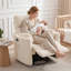 Fauteuil à bascule pivotant à dossier haut 360 avec 2 coussins Beige Nursery Chairs-101193403