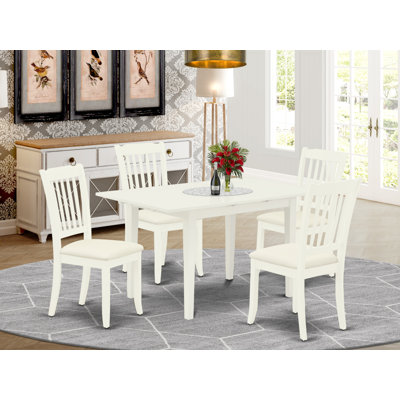 Ensemble de table de salle à manger rectangulaire en bois massif avec plateau papillon