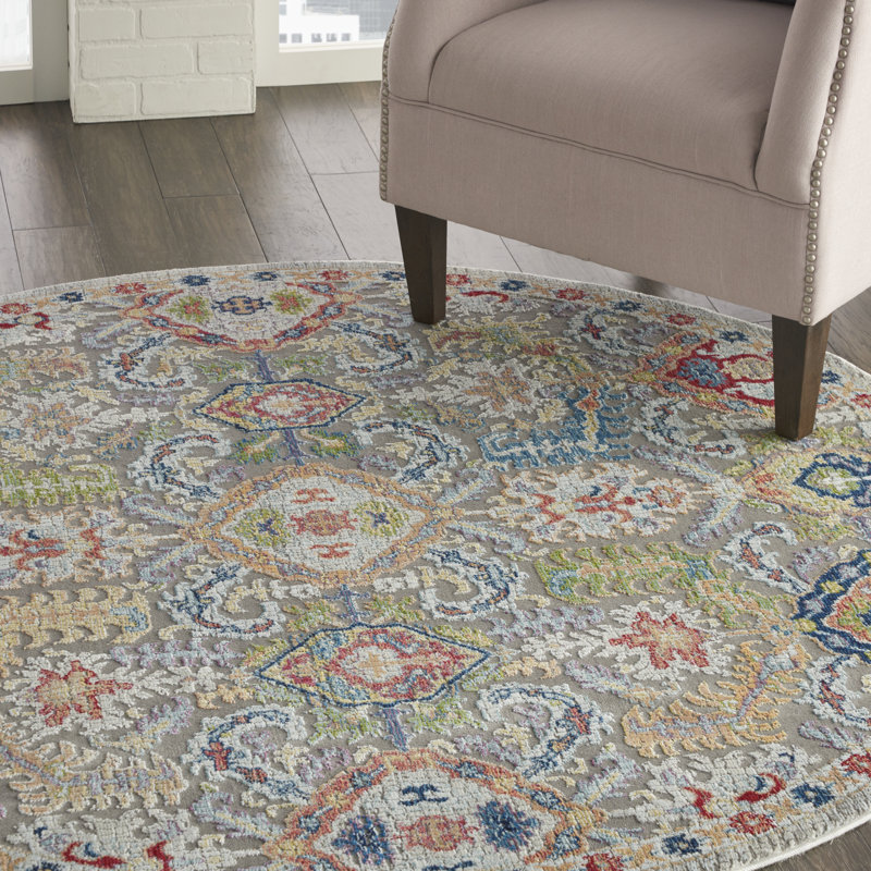 Hitton Blue/Red/Yellow Rug, Rectangle 122 x 183cm