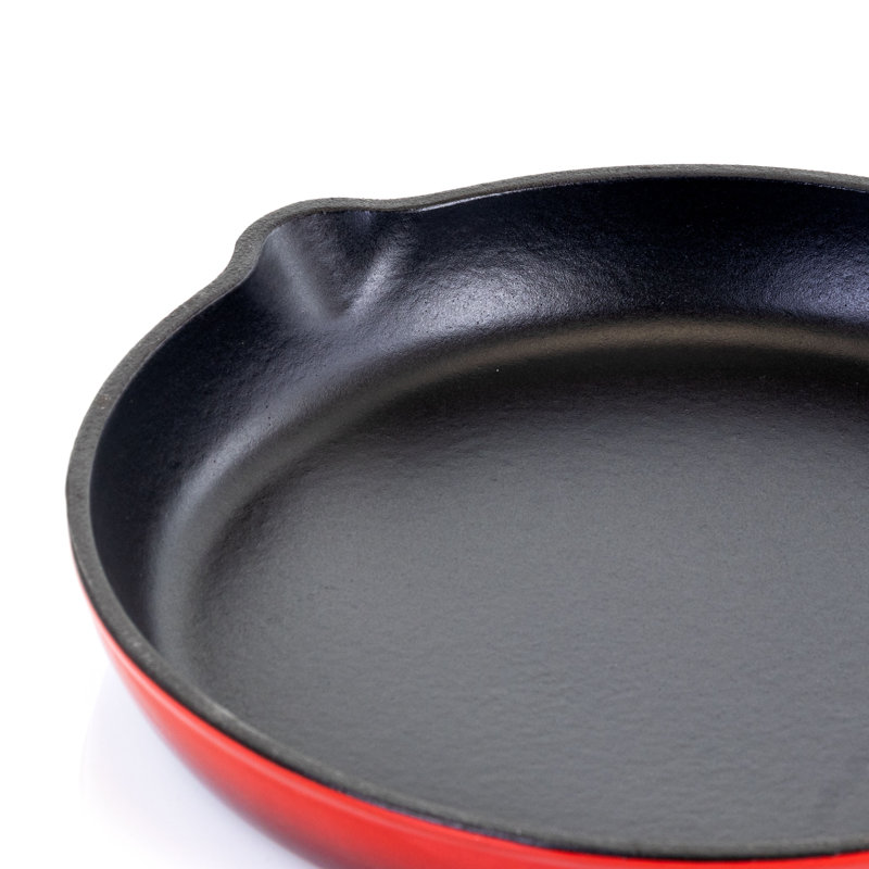 Méga chef 10,25 po poêlon anti-adhérent en fonte, Rouge