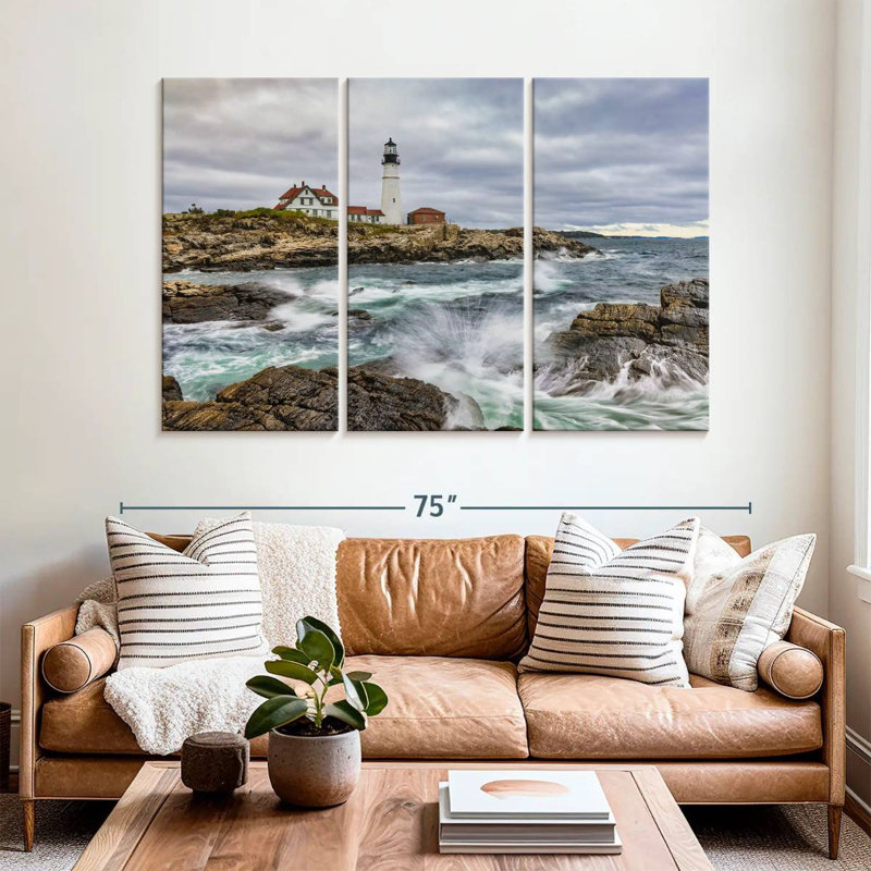 Aletra, Portland, Maine, phare, au lever du soleil II, H 42 po x l 65 po