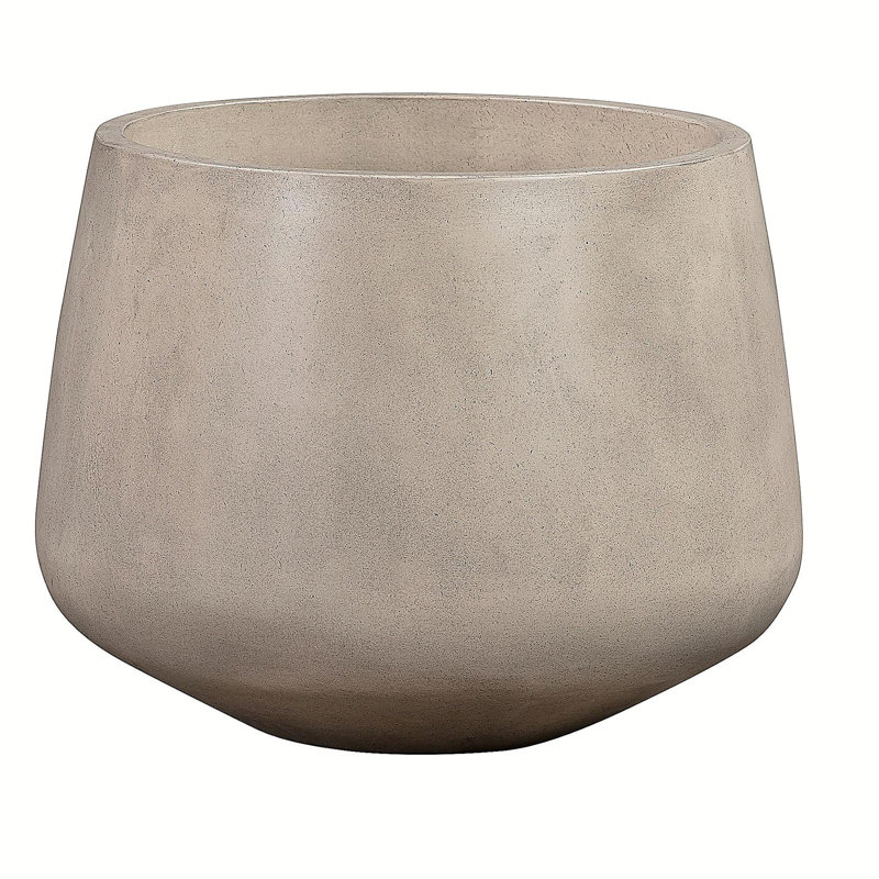 Pot rond rond en béton blanc pour l'intérieur ou l'extérieur