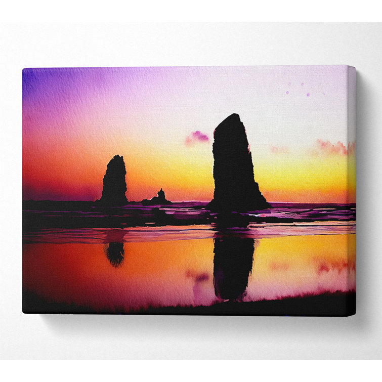 Sculptured Ocean Reflection - Wrapped Canvas Art Prints