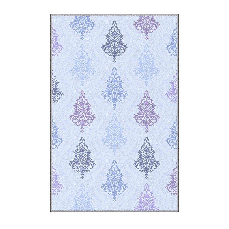 Tapis de haute qualité imprimé en 3D (2,6 x 4,0 pi), 100% polyester, d'une hauteur de poils de 0,3 po | Pois antibactérien et antidérapant en feutre de PVC | Lavable à la machine, conception élégante pour le salon, la chambre à coucher et le bureau