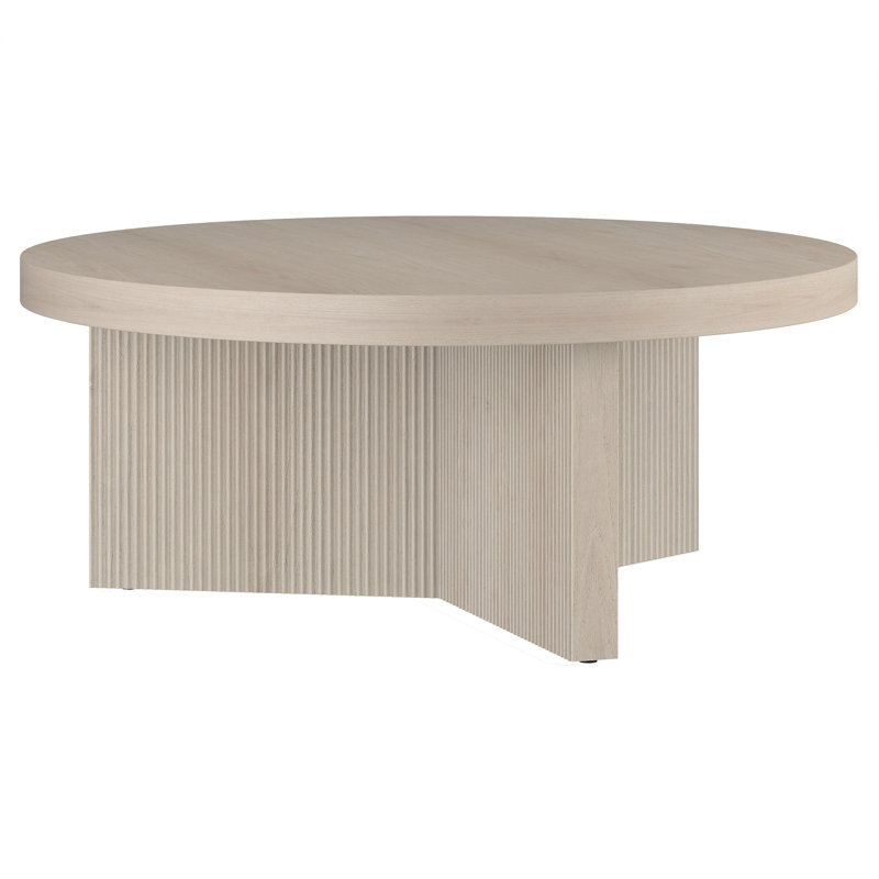 Adione Pedestal Coffee Table, Alder White