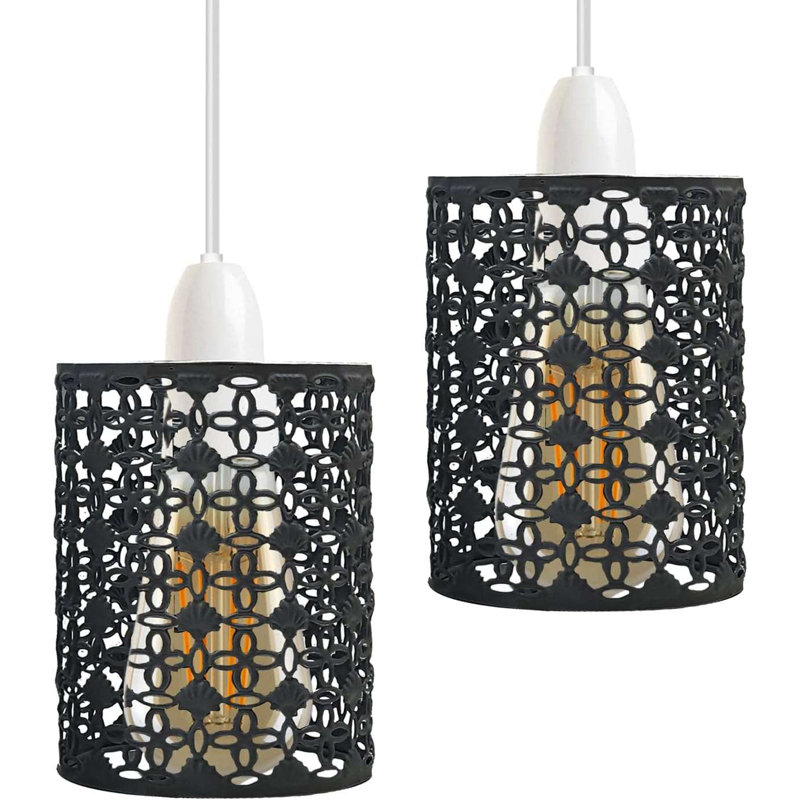 Hallberg Metal Drum Lamp Shade ( Screw On ), Black