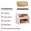 Double boîte à pain double couche pour comptoir de cuisine, bac de rangement de pain en bois de grande capacité, naturel-858475405