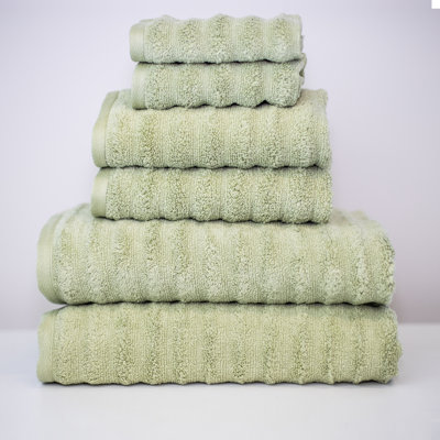 Spa 6-Piece Wavy Combed Cotton Towel Set