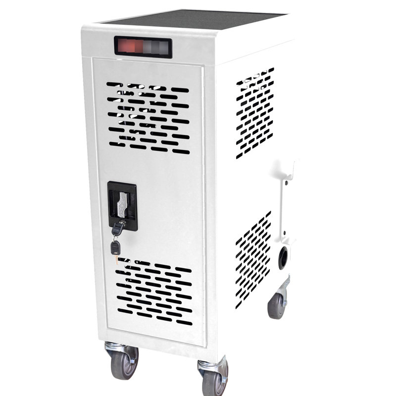 Armoire de charge blanche pour 16 ordinateurs portables et unité de verrouillage 16 verrouillable amovible de qualité de fabrication robuste - blanche, convenant à plusieurs types d'ordinateurs portables