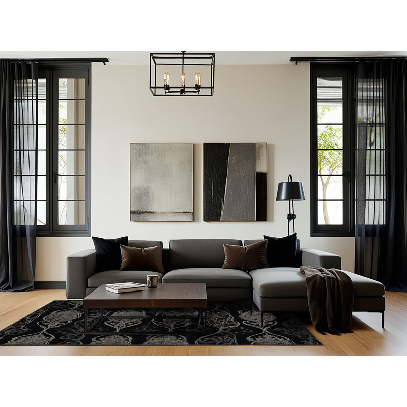 Tapis gothique à pétales, Rectangulaire 2 pi x 3 pi