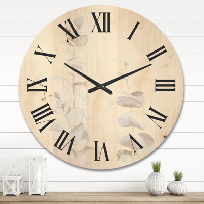 Horloge murale en bois d'eucalyptus