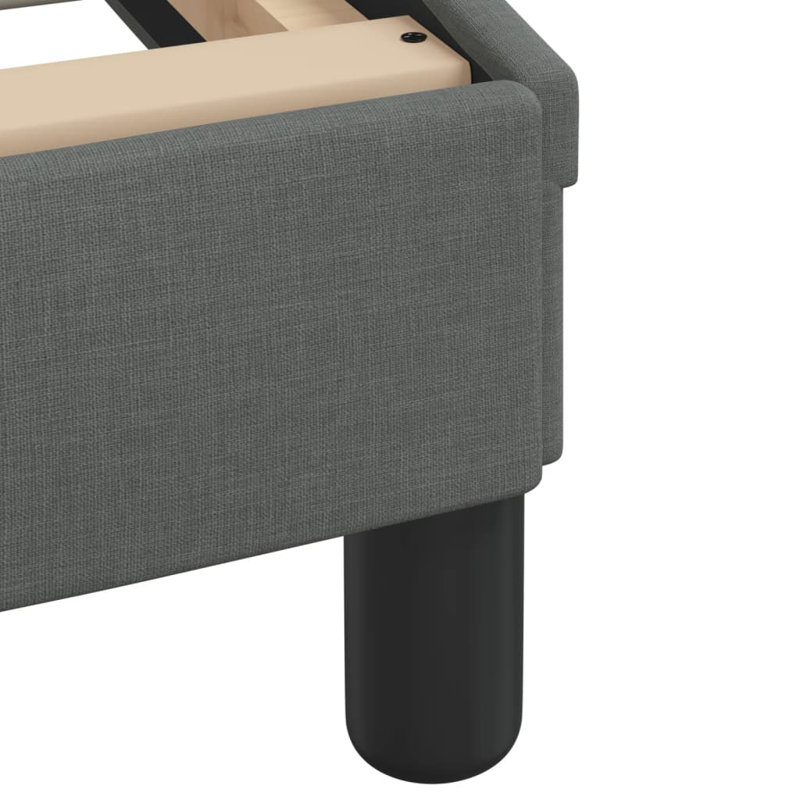 vidaXL Bed Frame with LED without Mattress Hvar Dark Grey 137x190 cm Fabric, Full