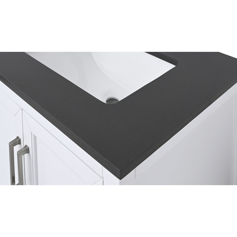 25 po Dessus de quartz séduisant avec évier rectangulaire Lotte Radianz, Gris Ural
