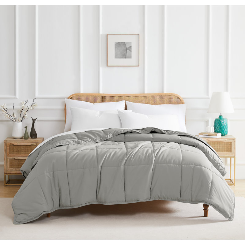 Édredon en duvet synthétique Southwest Fine Linens, Édredon grand, Gris acier