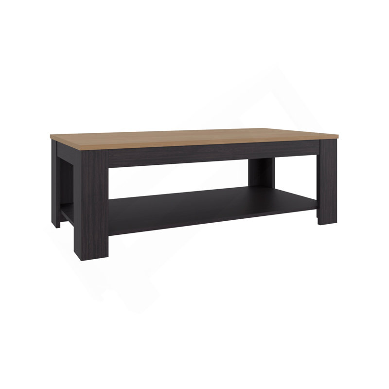 Table basse avec tablette de rangement ouverte Cecil