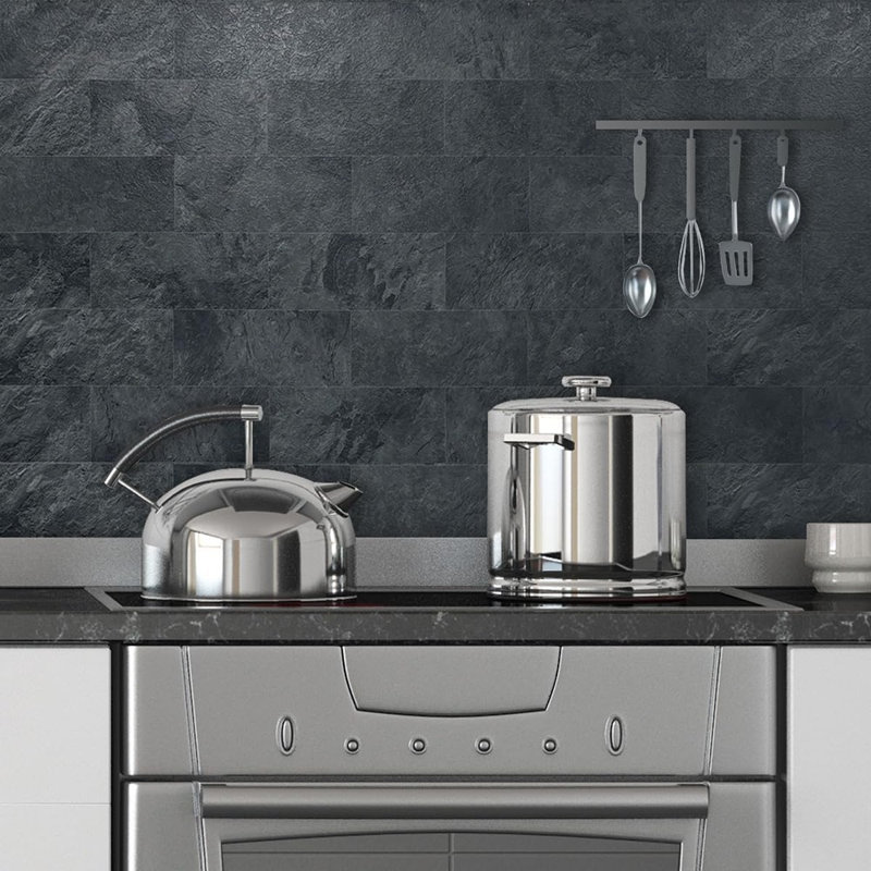 Carreaux de mur en PVC noir ardoise