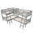 L-Shaped Bunk Bed With Ladder,Twin Size-Gray