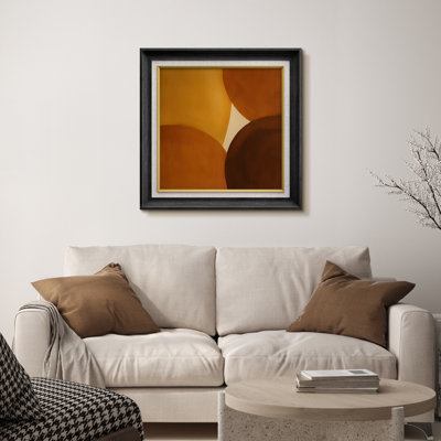 Abstract Brown Circles - Pictures Framed Paper Print Wall Art