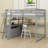 Full Size Loft Bed With Desk And Shelves, Wooden Loft Bed Full With Storage Drawers For Kids Teens Boys Girls,No Box Spring Needed-1250588054