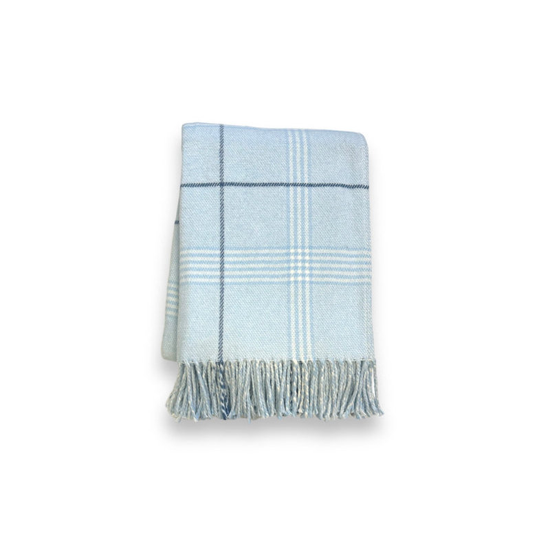 Jeté à carreaux Windowpane, À carreaux, bleu, L 67 po x l 50 po