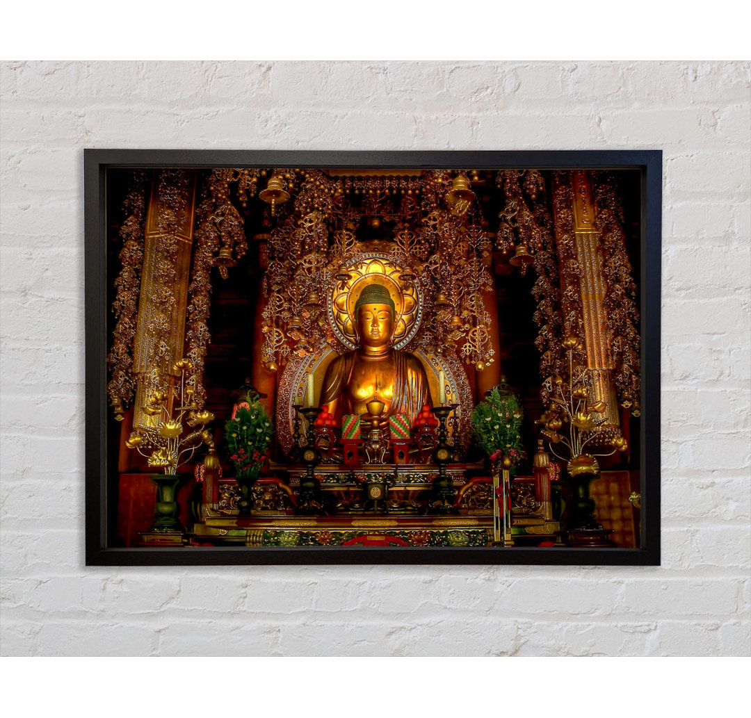 Goldener Buddha Chion Japan - Einzelner Bilderrahmen Kunstdrucke auf Leinwand