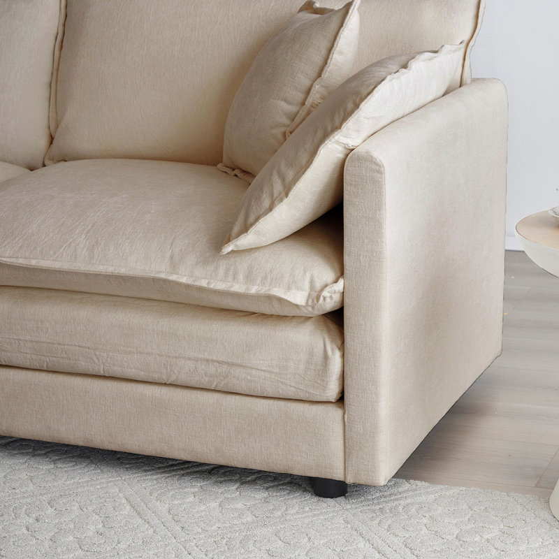 Ensemble de 2 chaises d'appoint, fauteuils rembourrés en chenille haut de gamme, chaises d'appoint de salon avec coussin en chenille