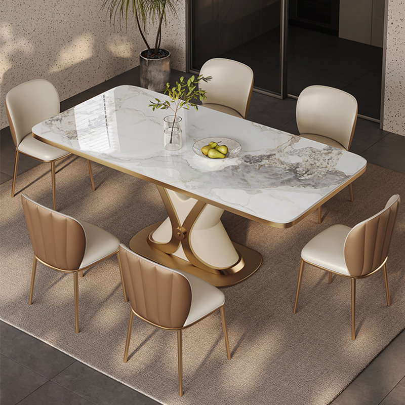 Ensemble de table rectangulaire luxueux de style italien, H 29,5 po x L 78,7 po x l 35,4 po