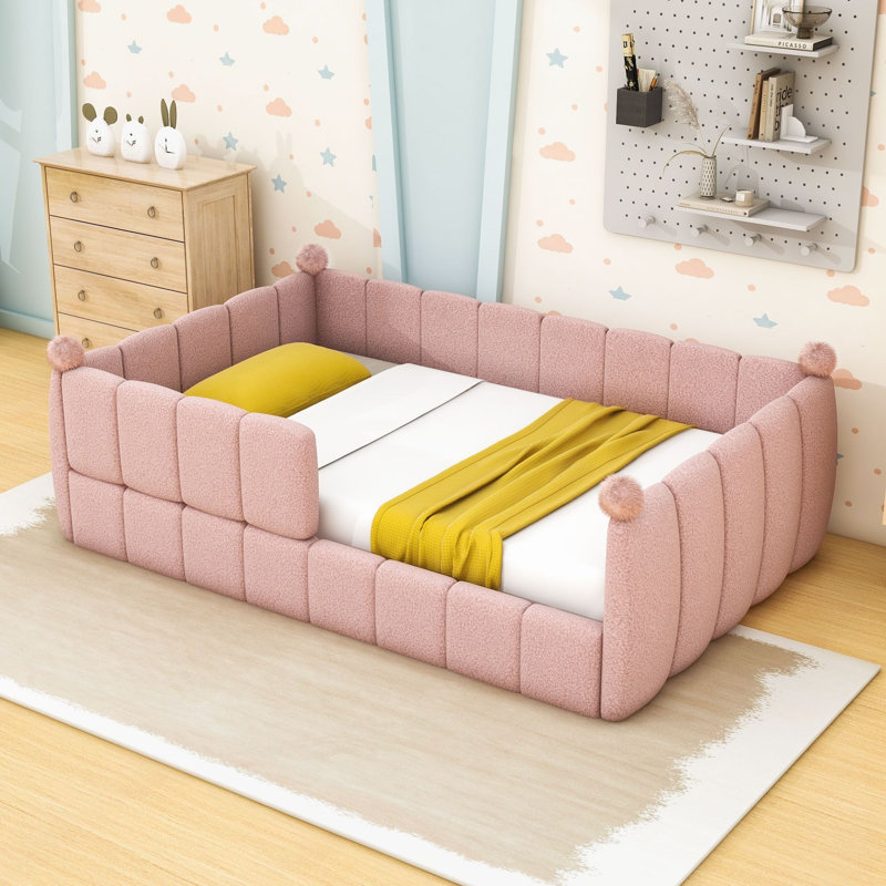 Lit tapissier Montessori, Lit double, Rose