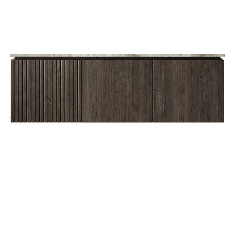 Base de meuble-lavabo en bois espresso durable avec rangement pour salle de bain moderne