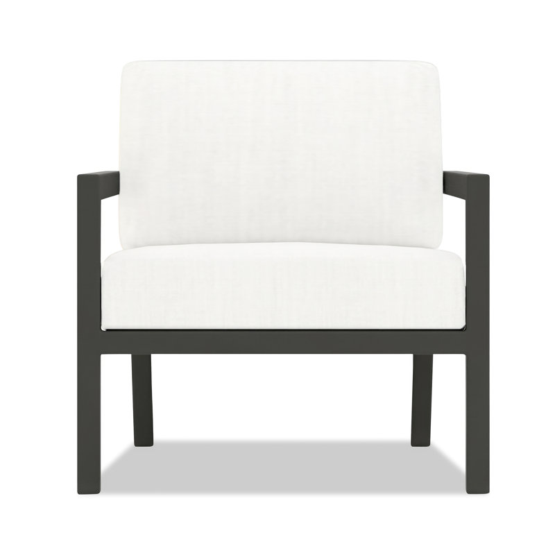 Vivant Patio Chair with Sunbrella® Cushions, Canvas Natural Sunbrella® Canvas, White
