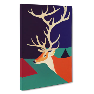 Modern Stag Art No.4 - Wrapped Canvas Print