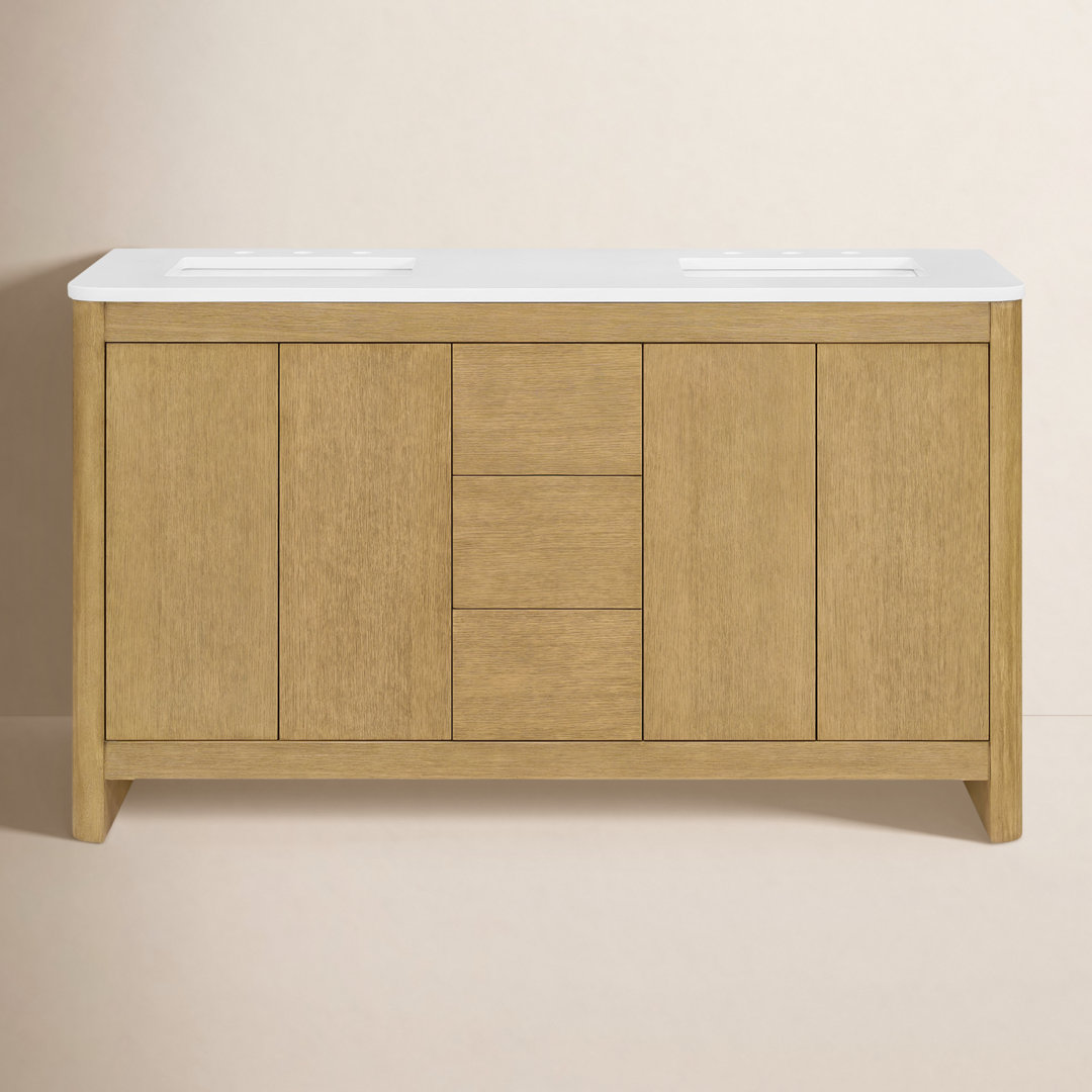 Raye 60'' Double Bathroom Vanity with Quartz Top Joss & Main