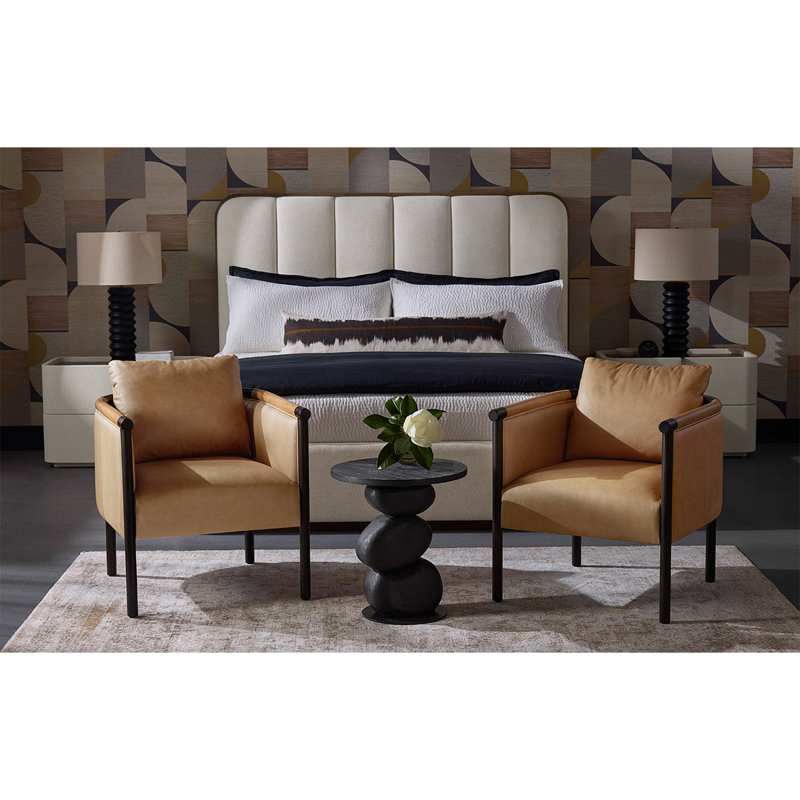 JAMILLE Solid Wood Bed, King, White