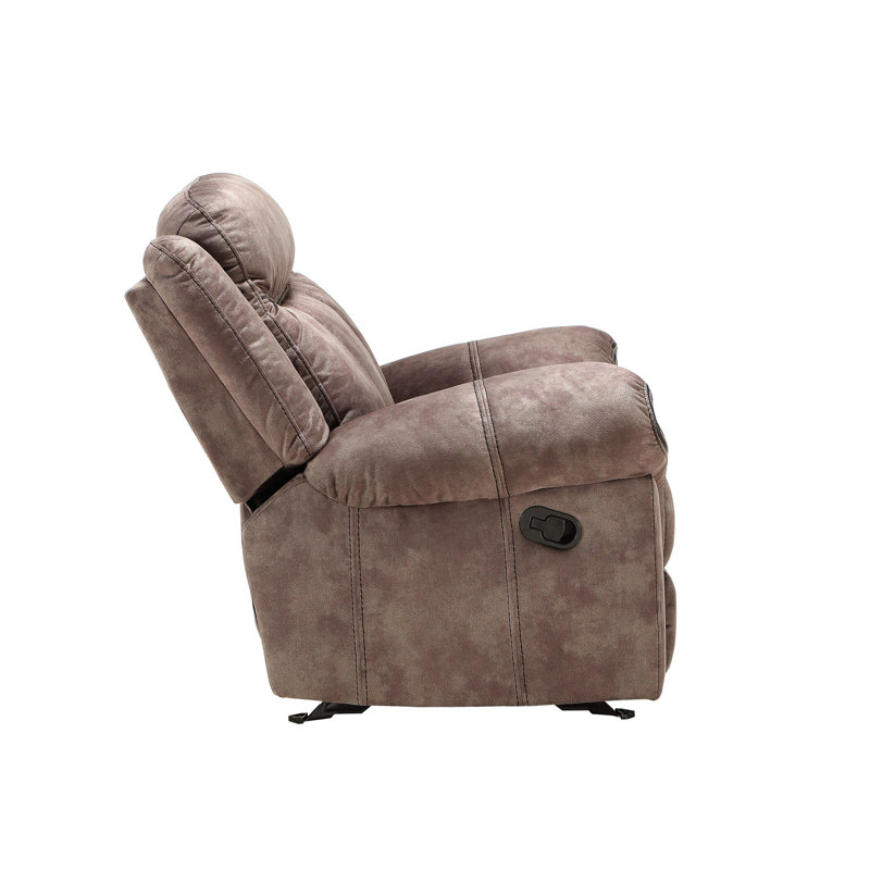 Fauteuil inclinable en velours chocolat avec console - Confort et fonctionnalité somptueux, Chocolat