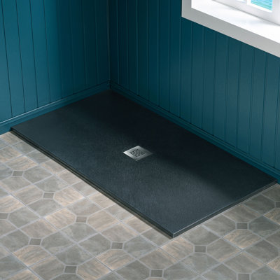 Lyon 47.75-in L x 36-in W Zero-Threshold End-Drain Shower Base with Center Drain Placement, Matching Decorative Drain Plate and Tile Flange, Wheel Chair Access, Low Profile