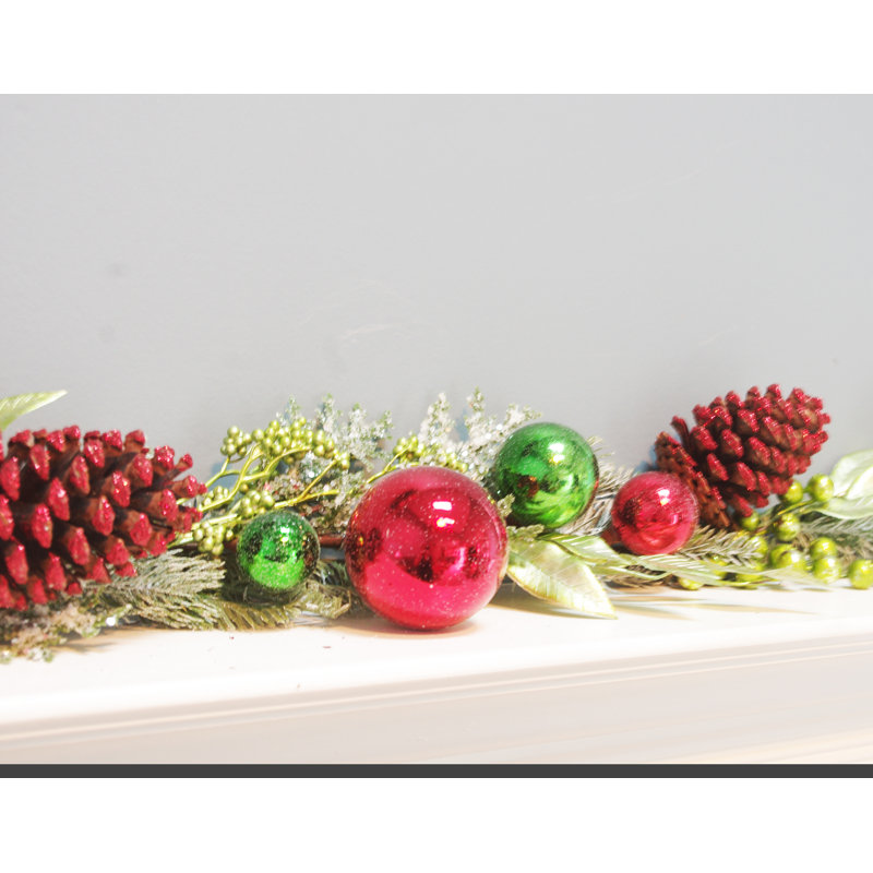 Guirlande de 6 pi, Rouge / Vert