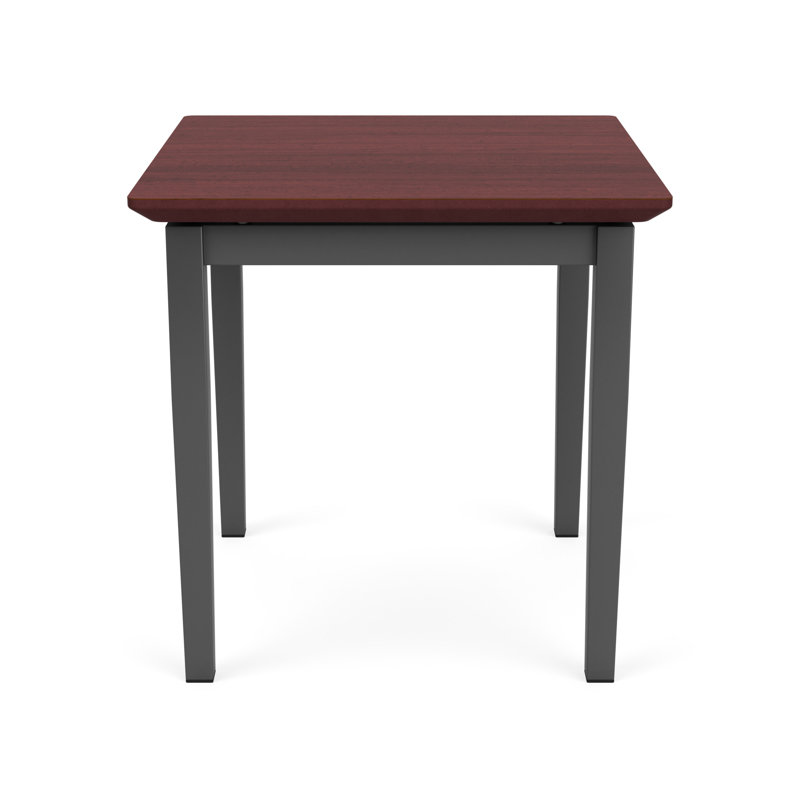 Table de bout en acier Lenox, Gris anthracite, Acajou Chelsea