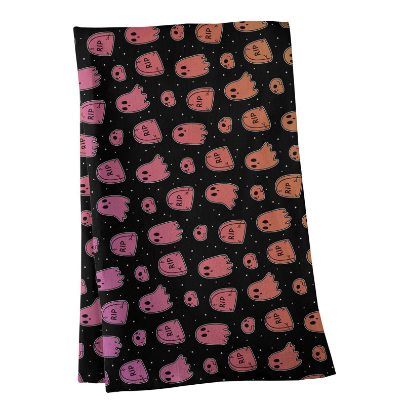 Mcguinness Tea Towel Kitchen Towel, Cotton Twill, Light Purple/Orange