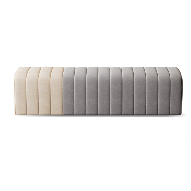 Banc rembourré crème et blanc clair, Gris clair