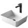 Karran Quattro Matte White Acrylic 18 In. Rectangular Bathroom Vessel Sink With Faucet and Drain