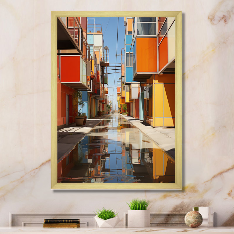 Urban Kaleidoscope I sur toile, H 32 po x l 24 po x P 1 po, Cadre doré à une seule photo
