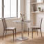 Table de salle à manger ronde à piédestal en pierre frittée avec base en acier inoxydable-525027693